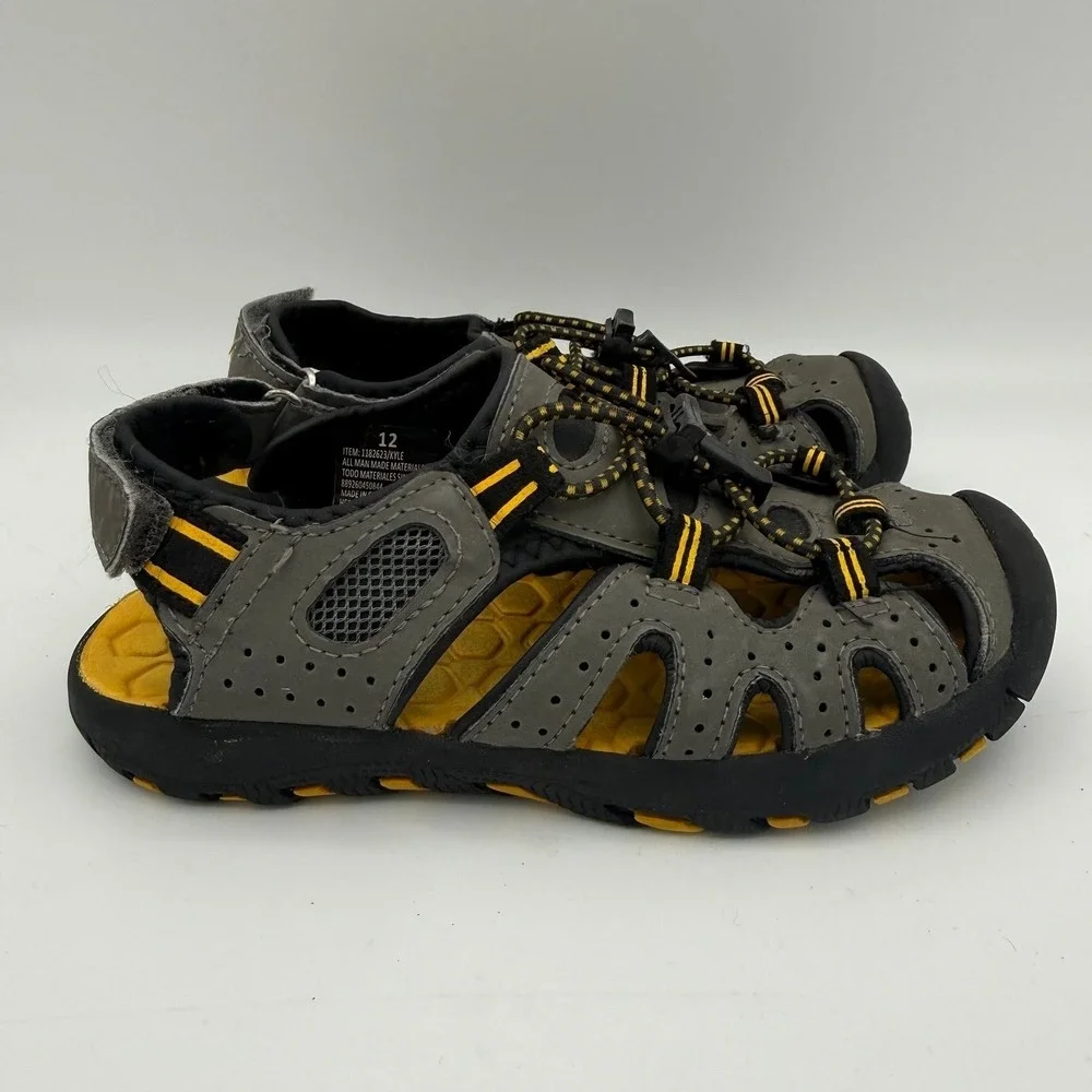Youth Unisex Kids Khombu Charlie‎ Active Gray Yellow Outdoor Sandals Size 12